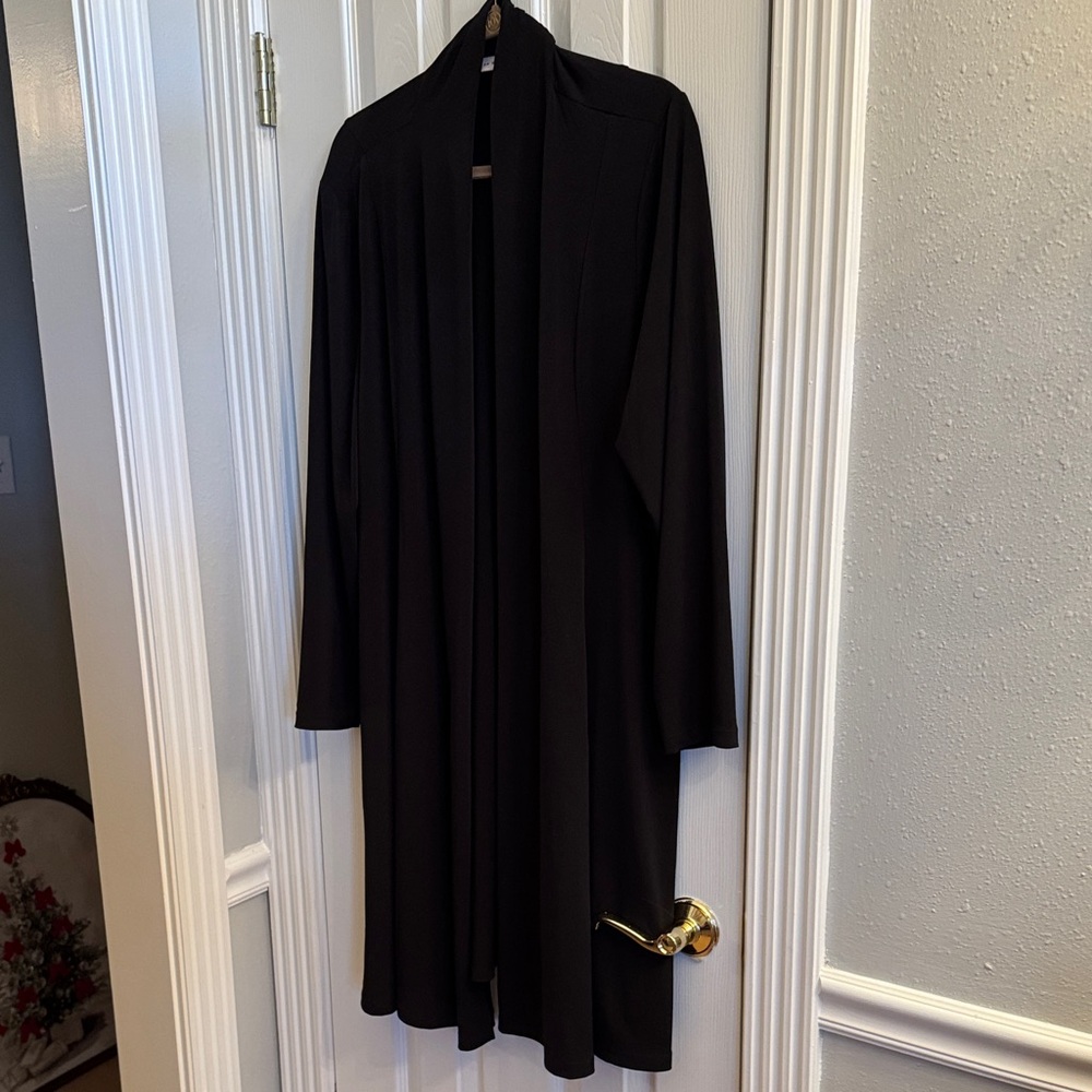 Elegant Black Open Front Cardigan